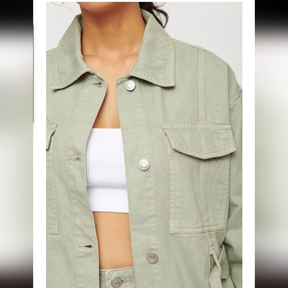 Dynamite Belted Denim Shacket - Picture 2 of 12